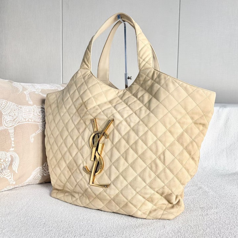 YSL ICARE托特包大號米色 金扣 41*36*8 99新配件塵袋-3