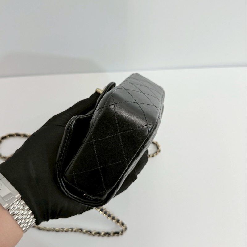 Chanel CF18 黑金 晶片款 全新全配-5