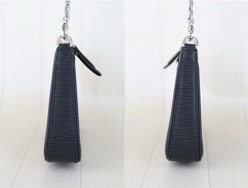 「JL精品代購」 9新 LV全黑水波纹腋下包 (附寬肩帶)-3