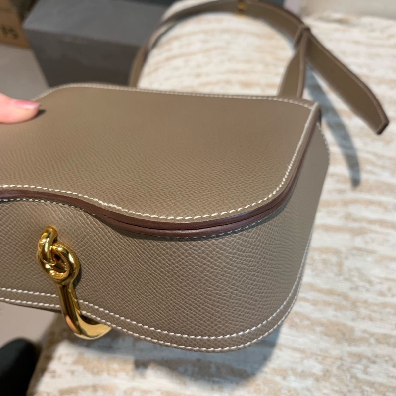 🌈Hermes🧡Mini Della🧡大象灰金扣🌟98新🌟Epsom皮🌟愛馬仕🌟-4