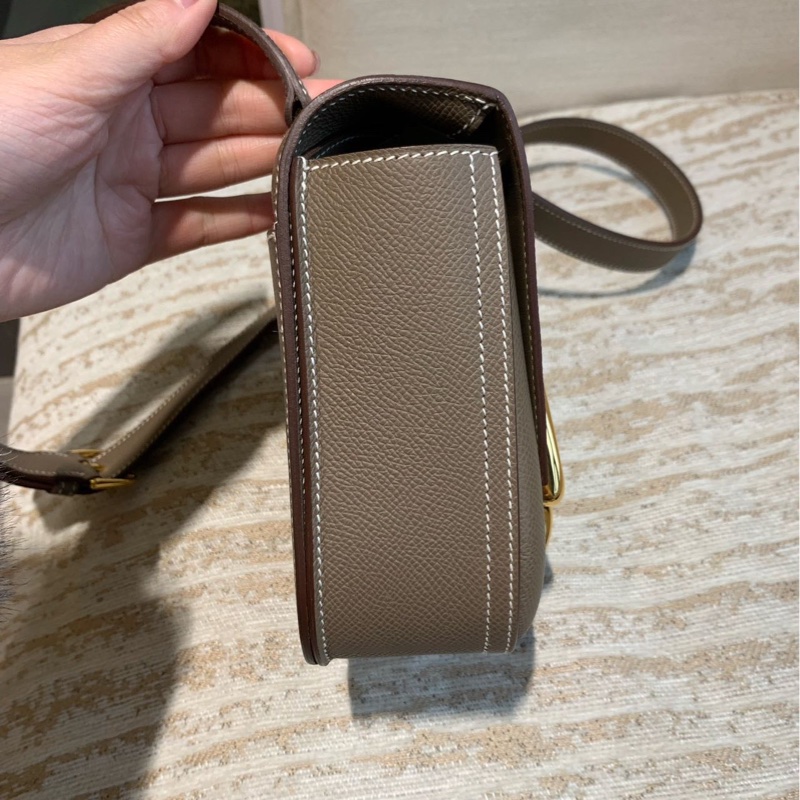🌈Hermes🧡Mini Della🧡大象灰金扣🌟98新🌟Epsom皮🌟愛馬仕🌟-6