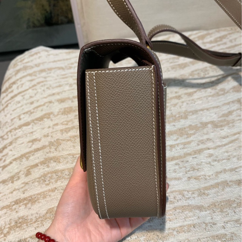 🌈Hermes🧡Mini Della🧡大象灰金扣🌟98新🌟Epsom皮🌟愛馬仕🌟-7