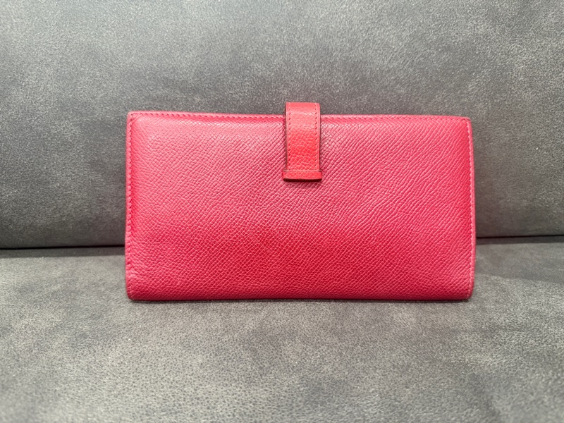 Hermes Bearn H長夾 紅金配橘 方框O刻-2