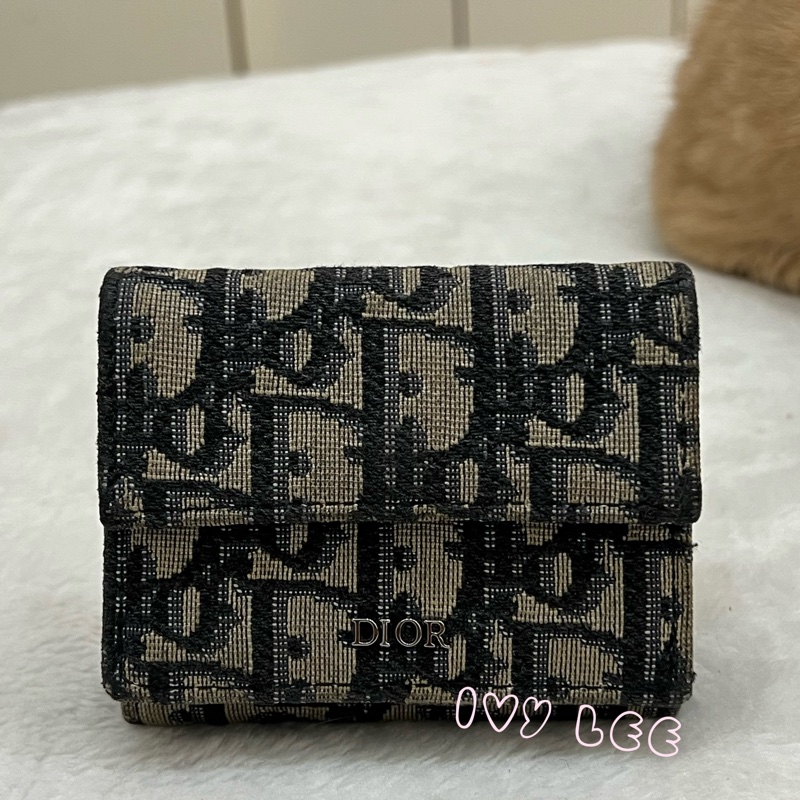 CHRISTIAN DIOR 錢包 三折 短夾 緹花 老花三折短夾 正品 二手精品-0