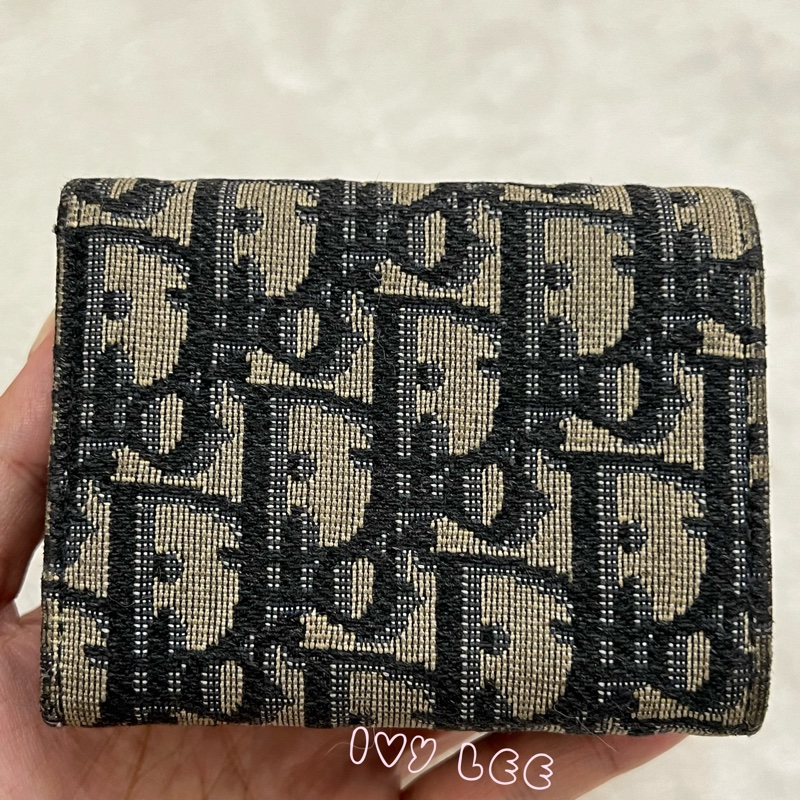 CHRISTIAN DIOR 錢包 三折 短夾 緹花 老花三折短夾 正品 二手精品-21