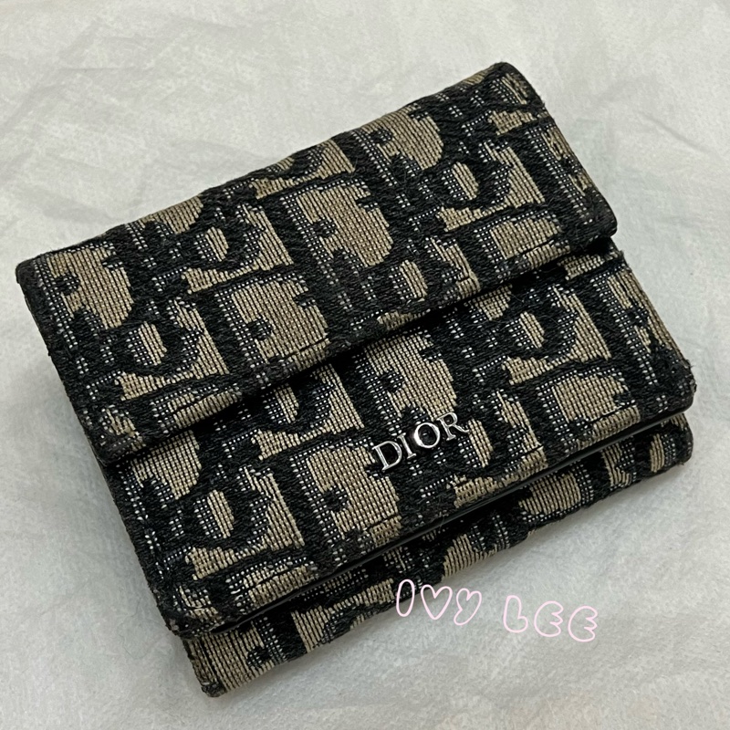 CHRISTIAN DIOR 錢包 三折 短夾 緹花 老花三折短夾 正品 二手精品-27