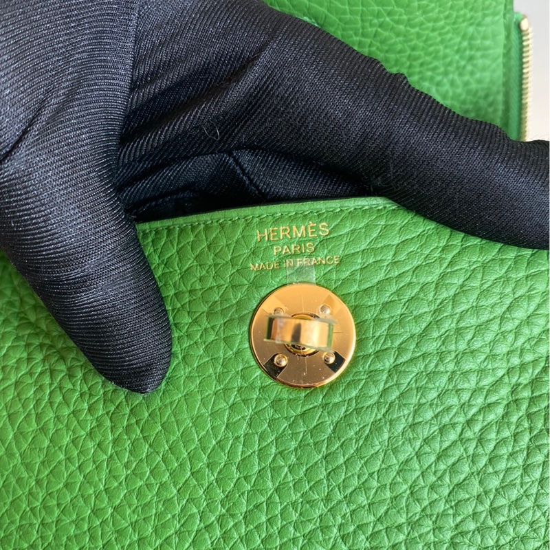 🌈Hermes💚Mini Lindy一代💚A8絲蘭綠金扣🌟全新閑置🌟TC皮🌟愛馬仕🌟-1