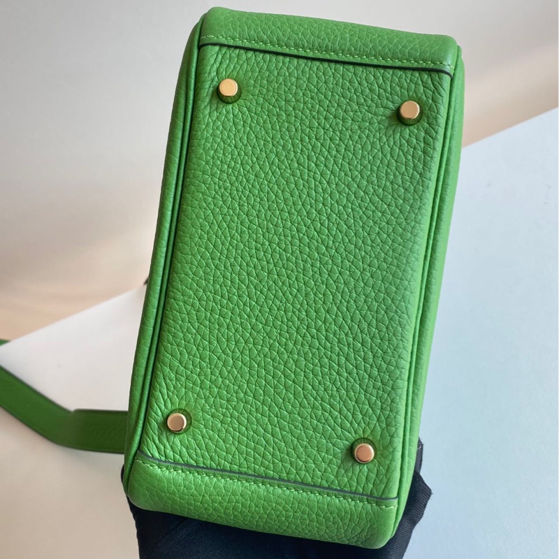 🌈Hermes💚Mini Lindy一代💚A8絲蘭綠金扣🌟全新閑置🌟TC皮🌟愛馬仕🌟-6