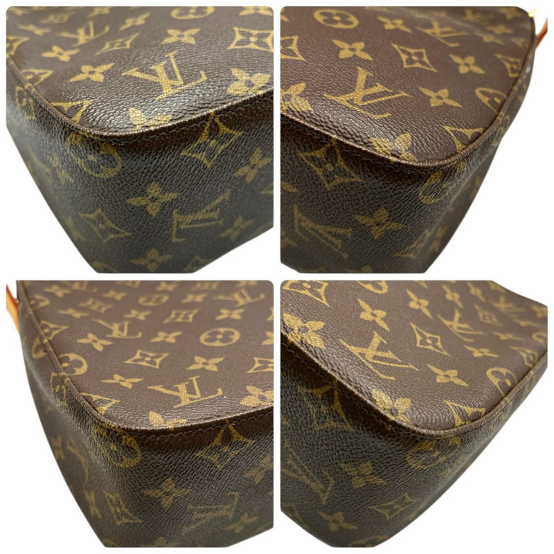路易威登 Looping MM 單肩手提包 M51146 Monogram 帆布棕色女士款-4