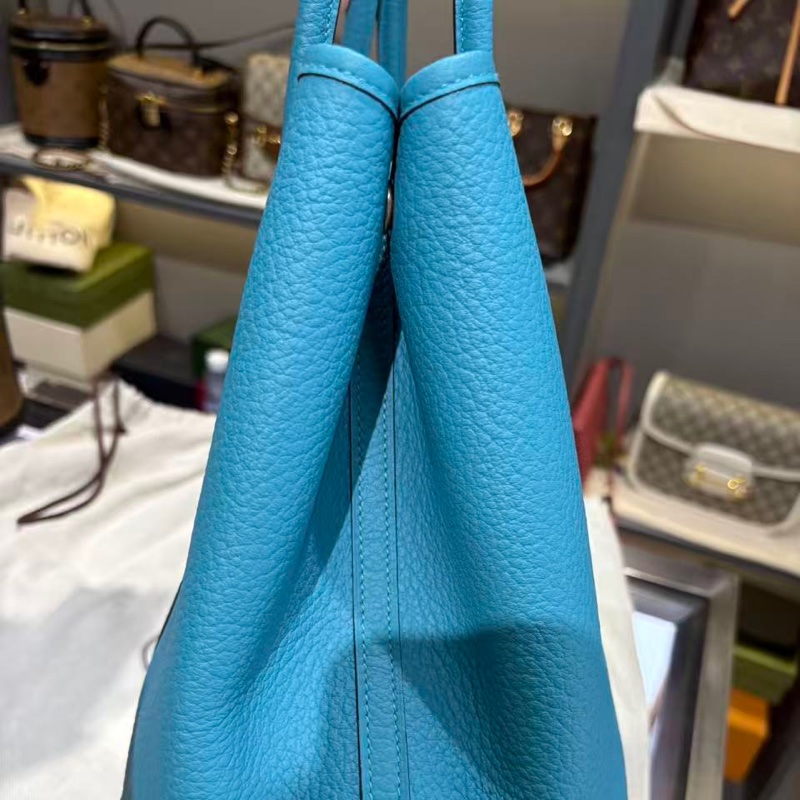 🌈Hermes🩵Garden Party 36🌟藍色銀扣🩵99.5新閑置🌈Negonda皮🌟花園包🌟愛馬仕🌟-4