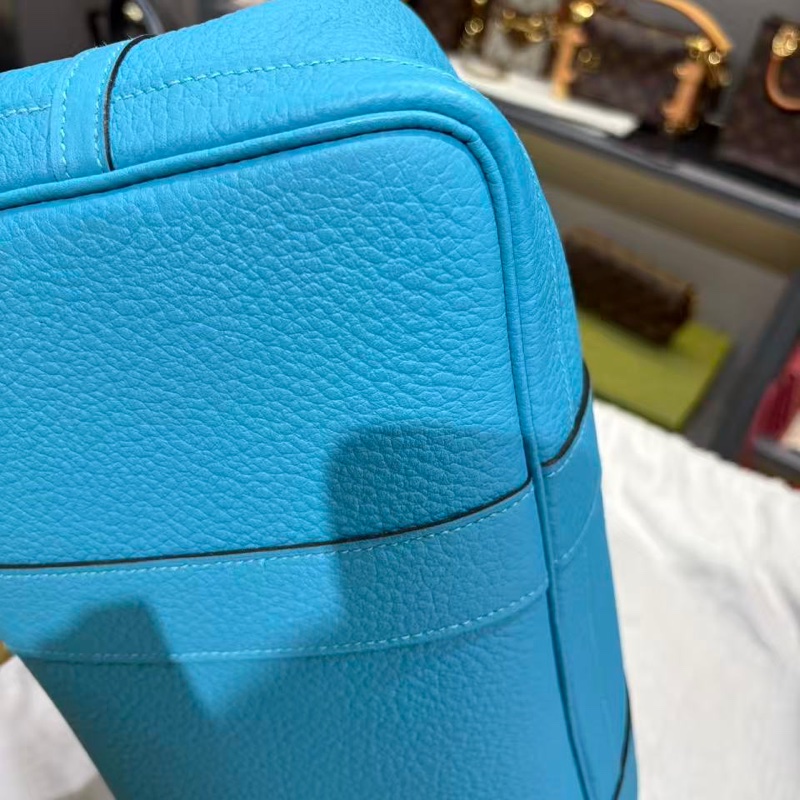 🌈Hermes🩵Garden Party 36🌟藍色銀扣🩵99.5新閑置🌈Negonda皮🌟花園包🌟愛馬仕🌟-6