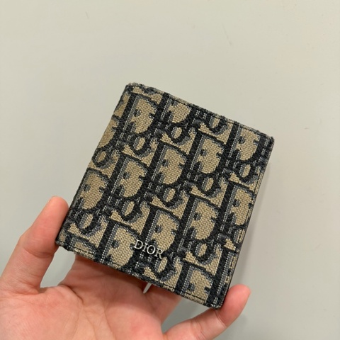 Dior 經典老花 對開短夾