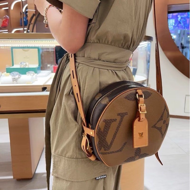 Louis Vuitton LV 拼色大老花 圓餅包 斜背包-0