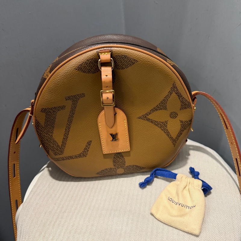 Louis Vuitton LV 拼色大老花 圓餅包 斜背包-1