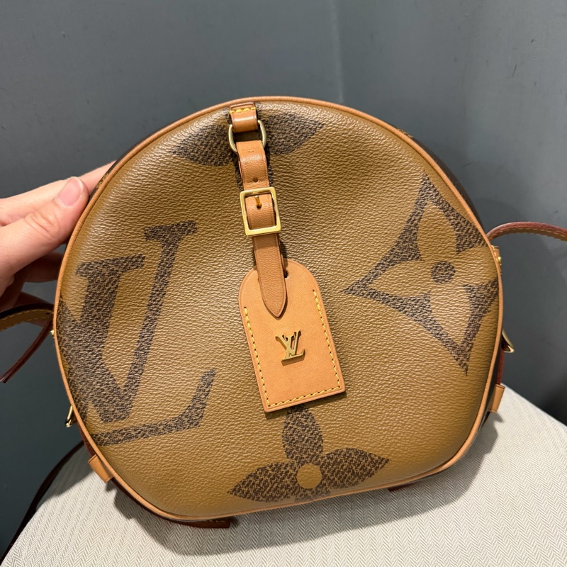 Louis Vuitton LV 拼色大老花 圓餅包 斜背包-3