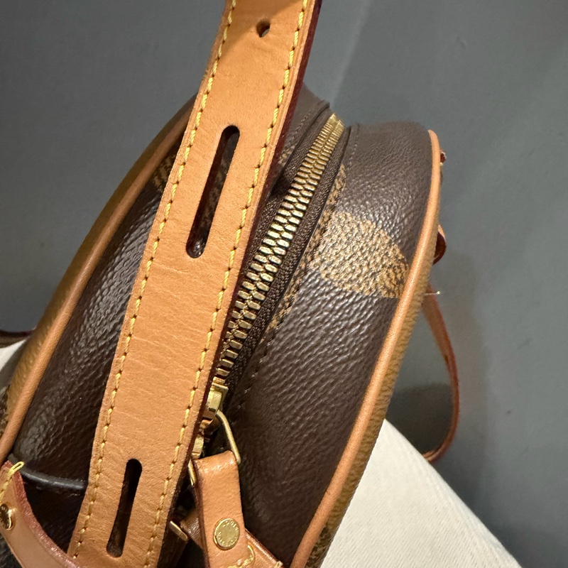 Louis Vuitton LV 拼色大老花 圓餅包 斜背包-18