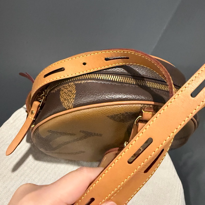 Louis Vuitton LV 拼色大老花 圓餅包 斜背包-25