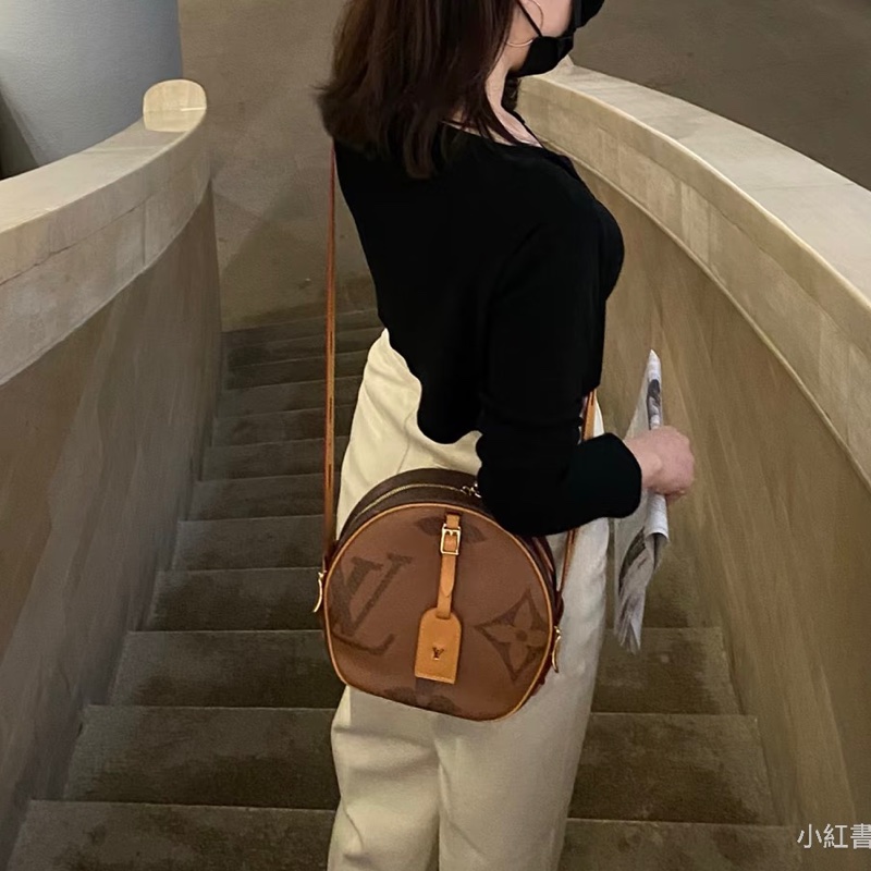 Louis Vuitton LV 拼色大老花 圓餅包 斜背包-41