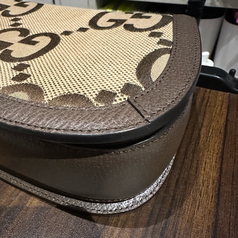 22弄 近全新 GUCCI Bamboo 1947 大標誌 大logo 竹節手提包 兩用 竹節 小包 側背包 斜背包-10