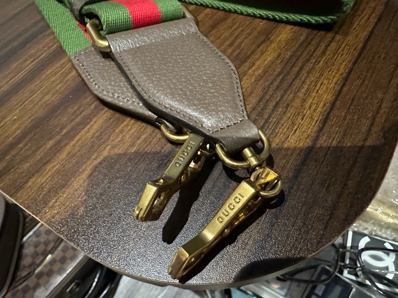22弄 近全新 GUCCI Bamboo 1947 大標誌 大logo 竹節手提包 兩用 竹節 小包 側背包 斜背包-17