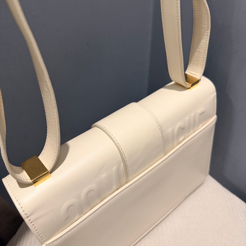 Dior 30 Montaigne 蒙田30 斜背包 奶昔白 金釦-5