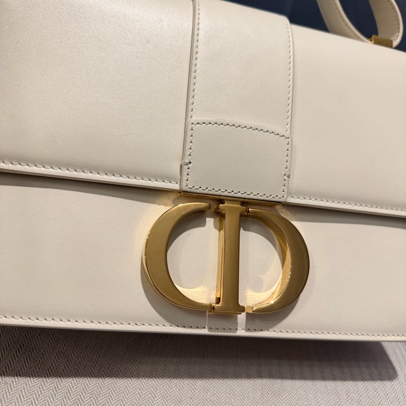 Dior 30 Montaigne 蒙田30 斜背包 奶昔白 金釦-20