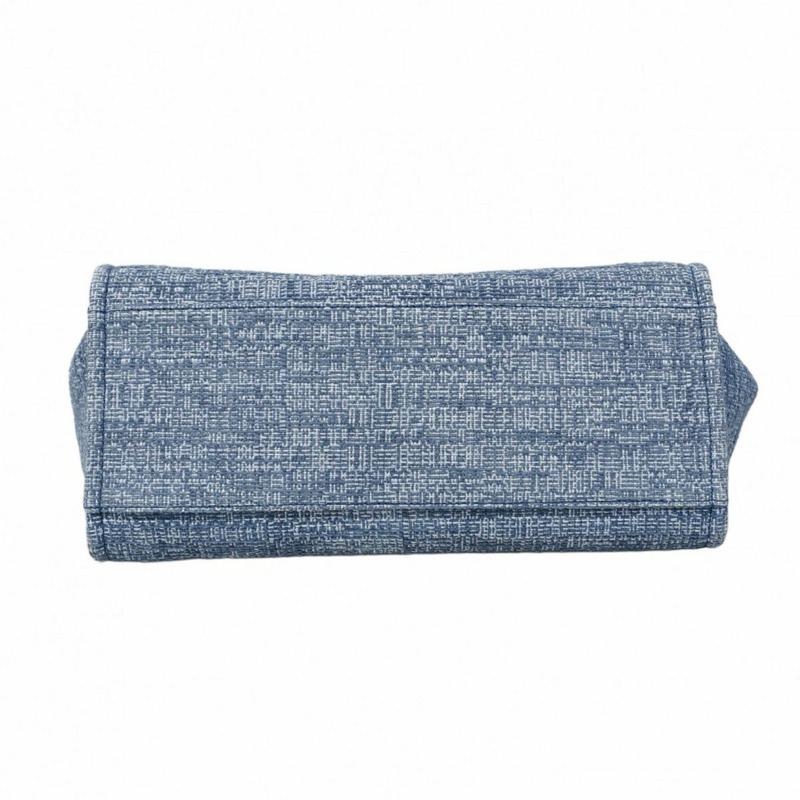 香奈兒 Deauville 斜紋軟呢鏈條手提包,藍色,女士兩用包-2