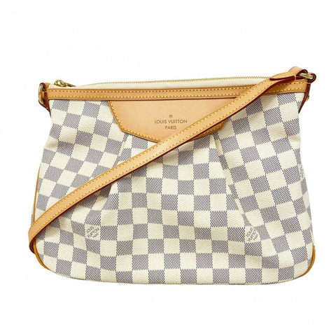 路易威登 Damier Azur Siracusa PM 女士單肩包 N41113 白色
