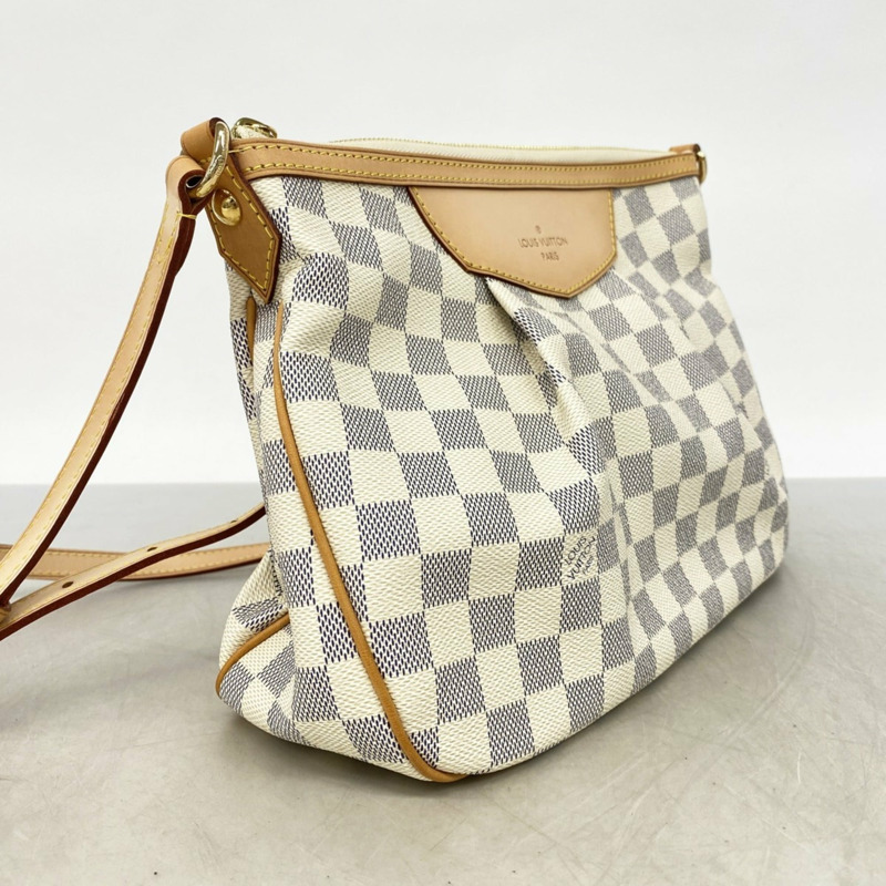 路易威登 Damier Azur Siracusa PM 女士單肩包 N41113 白色-1
