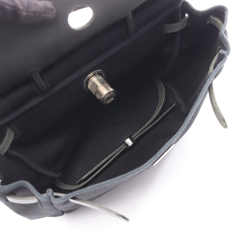 愛馬仕 Herbag A Dos PM 雙肩包 C Toile H 帆布皮革黑色 SHW 二手-2