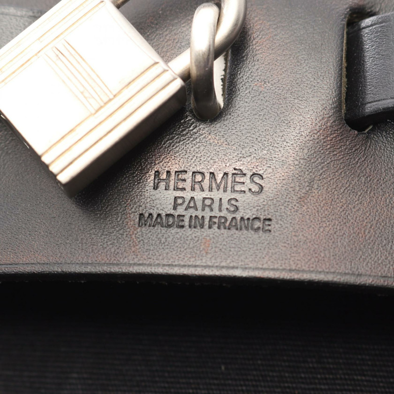 愛馬仕 Herbag A Dos PM 雙肩包 C Toile H 帆布皮革黑色 SHW 二手-3