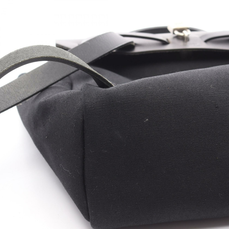 愛馬仕 Herbag A Dos PM 雙肩包 C Toile H 帆布皮革黑色 SHW 二手-5