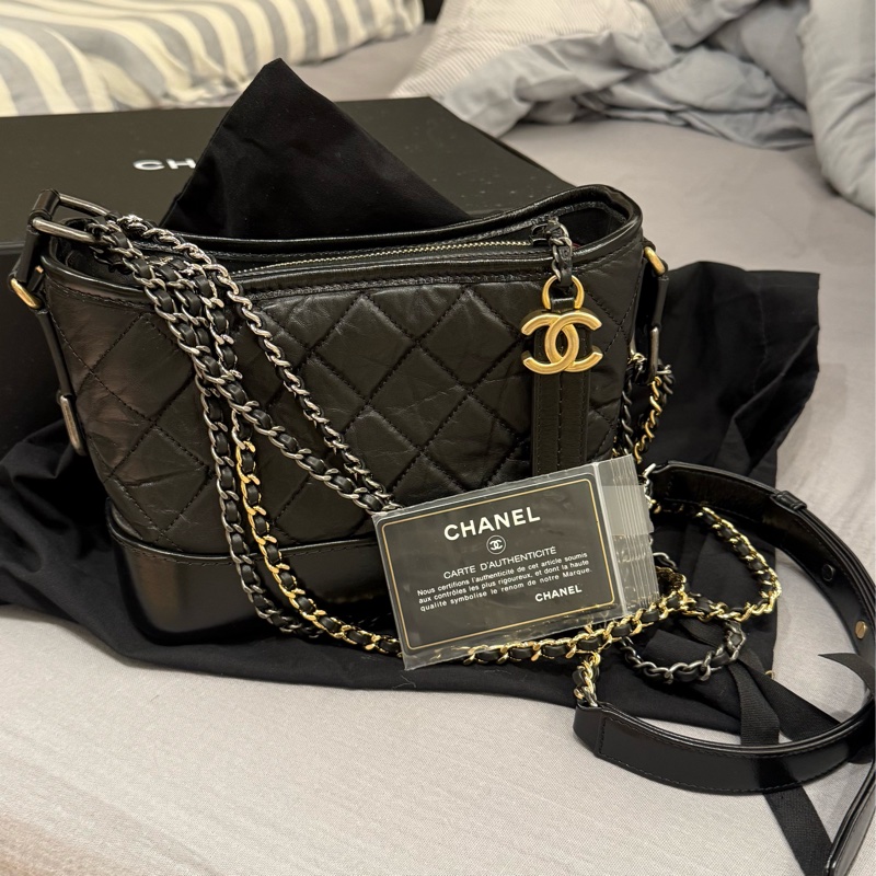 chanel黑流浪包小號（台灣購證）-0