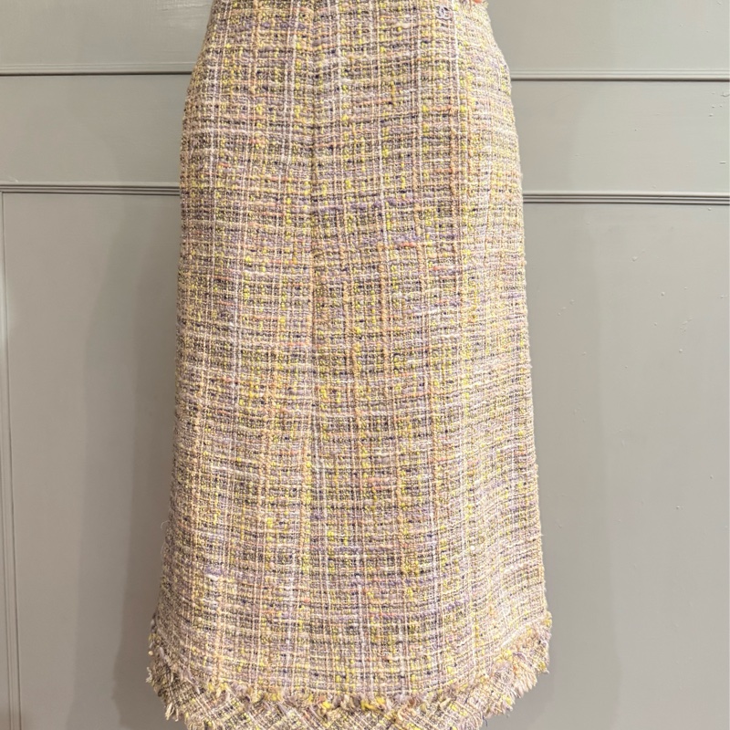 《新歡舊愛》正品CHANEL香奈兒經典毛呢料A幅半身裙36/S-0