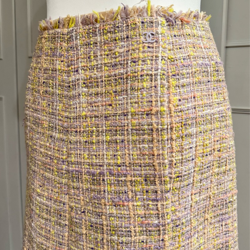 《新歡舊愛》正品CHANEL香奈兒經典毛呢料A幅半身裙36/S-6