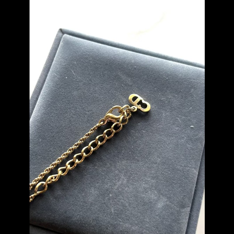 【LA LUNE】中古Dior 金色水鑽六角星復古頸鏈 項鏈 首飾飾品 二手 古董 禮物-2
