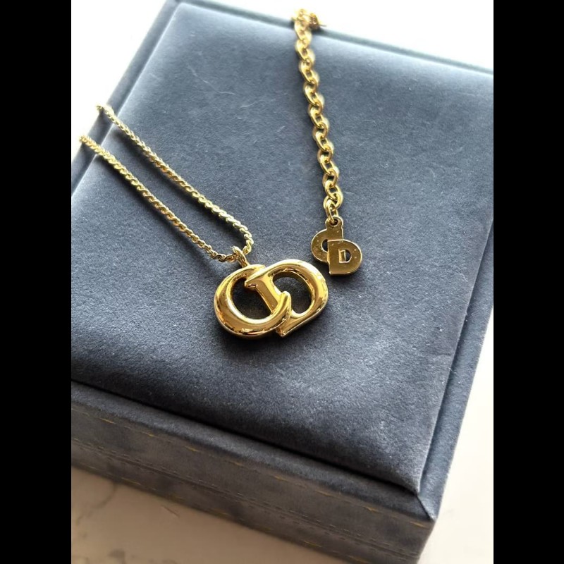 【LA LUNE】中古Dior 金色Logo簡約復古頸鏈 項鏈 首飾飾品 二手 古董 禮物
/-2