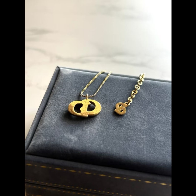 【LA LUNE】中古Dior 金色Logo簡約復古頸鏈 項鏈 首飾飾品 二手 古董 禮物
/-8