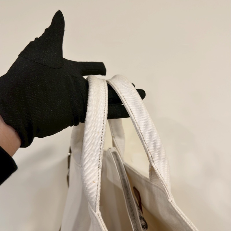 輕便度假感⛱️Prada普拉達奶白色帆布沙灘包手提包單肩斜挎包-6