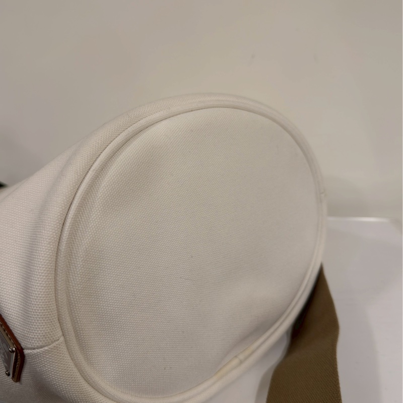 輕便度假感⛱️Prada普拉達奶白色帆布沙灘包手提包單肩斜挎包-8