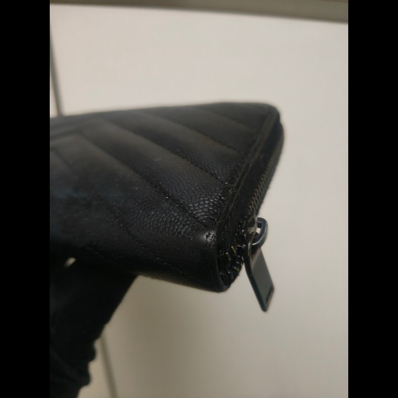 ‼️年前限時特賣‼️(原9800)至1/25⏰㊣✨YSL✨SAINT LAURENT 聖羅蘭 黑金 烤漆 魚子醬 長夾 皮夾 錢包 /二手精品/保證正品🌳二手樹屋🌳-9