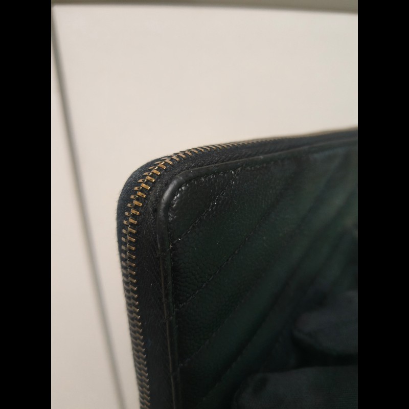 ‼️年前限時特賣‼️(原9800)至1/25⏰㊣✨YSL✨SAINT LAURENT 聖羅蘭 黑金 烤漆 魚子醬 長夾 皮夾 錢包 /二手精品/保證正品🌳二手樹屋🌳-12