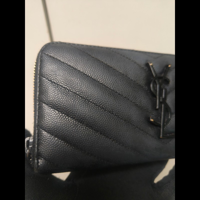 ‼️年前限時特賣‼️(原9800)至1/25⏰㊣✨YSL✨SAINT LAURENT 聖羅蘭 黑金 烤漆 魚子醬 長夾 皮夾 錢包 /二手精品/保證正品🌳二手樹屋🌳-17