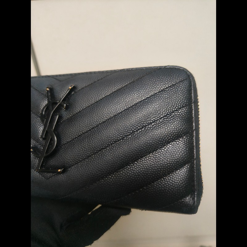 ‼️年前限時特賣‼️(原9800)至1/25⏰㊣✨YSL✨SAINT LAURENT 聖羅蘭 黑金 烤漆 魚子醬 長夾 皮夾 錢包 /二手精品/保證正品🌳二手樹屋🌳-18