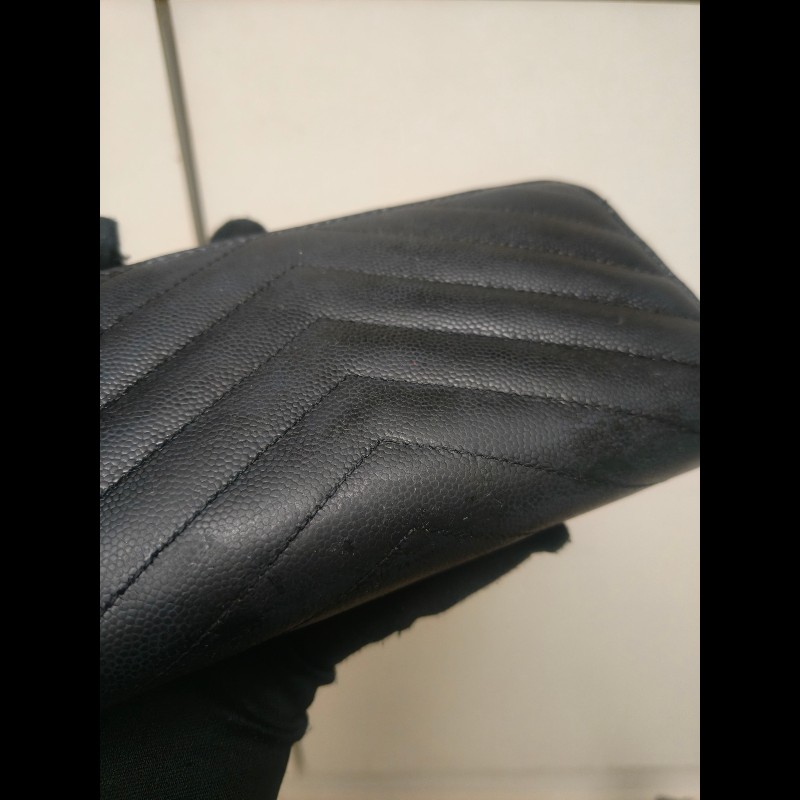 ‼️年前限時特賣‼️(原9800)至1/25⏰㊣✨YSL✨SAINT LAURENT 聖羅蘭 黑金 烤漆 魚子醬 長夾 皮夾 錢包 /二手精品/保證正品🌳二手樹屋🌳-24