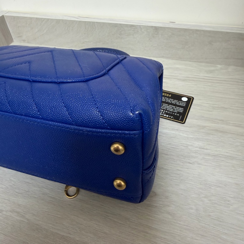 Chanel coco handle 山形紋 限量 寶藍色-5