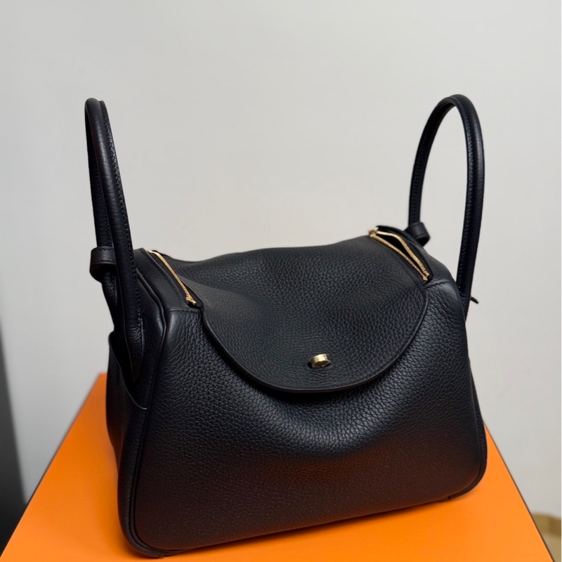 Hermes Lindy 26 黑金Cle皮革-2
