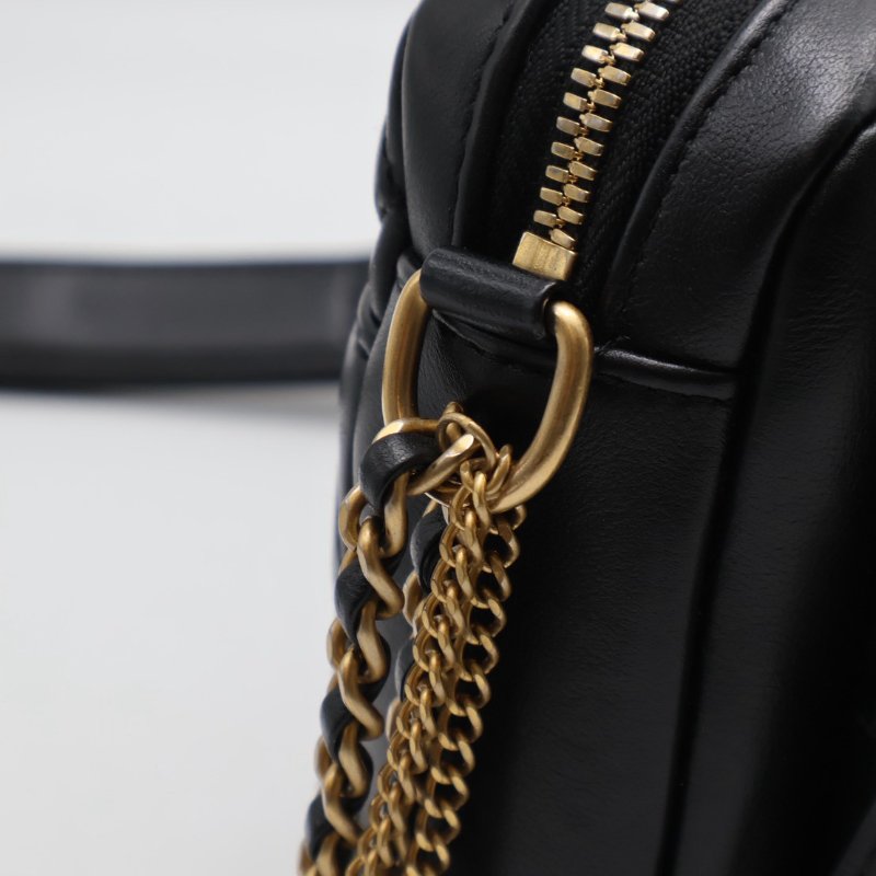 CHANEL 雙口袋炸藥包 - 小號黑金-4