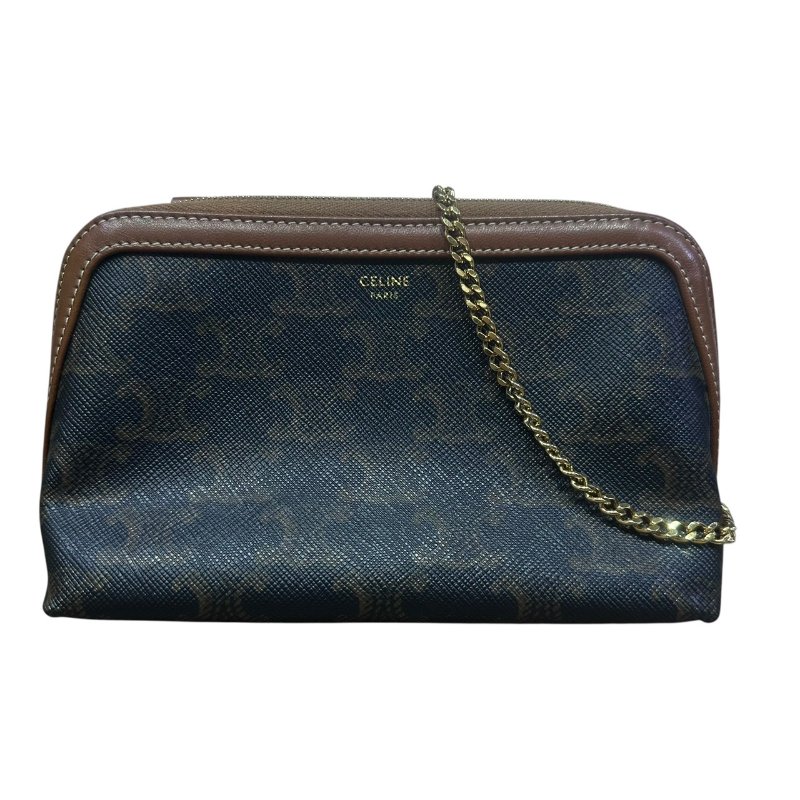 【美收精品】CELINE茶色老花肩背包 4-939-0