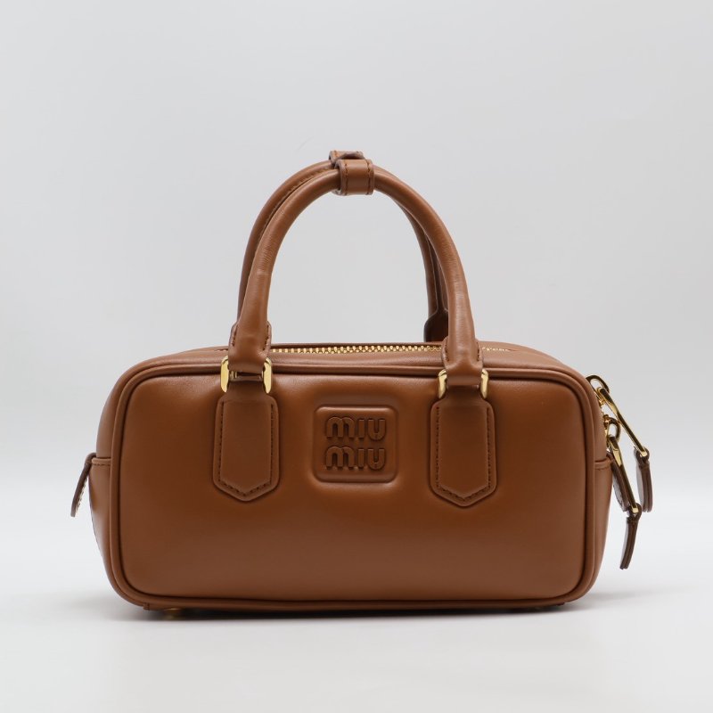 Miu Miu - Arcadie保齡球包 - 小號焦糖棕-0